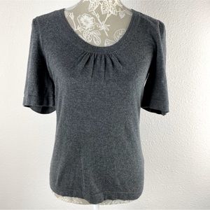 NWT Banana Republic Charcoal Gray Lightweight Short-Sleeve Scoop Neck Sweater